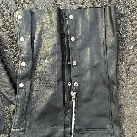 Biker black leather chaps and corset lace up top size xs - Picture 5 of 5